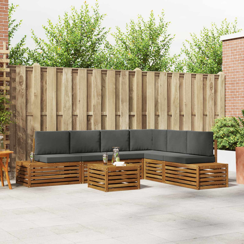 7 buc. Set de canapele de exterior Natural și Antracit