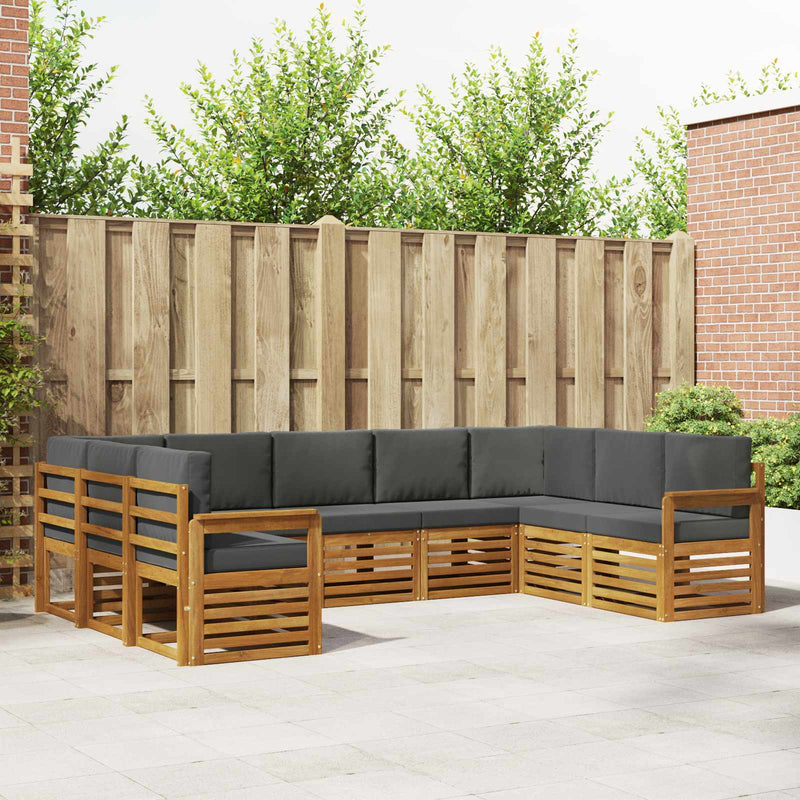 Set de canapele de exterior 9 buc. Natural și Antracit