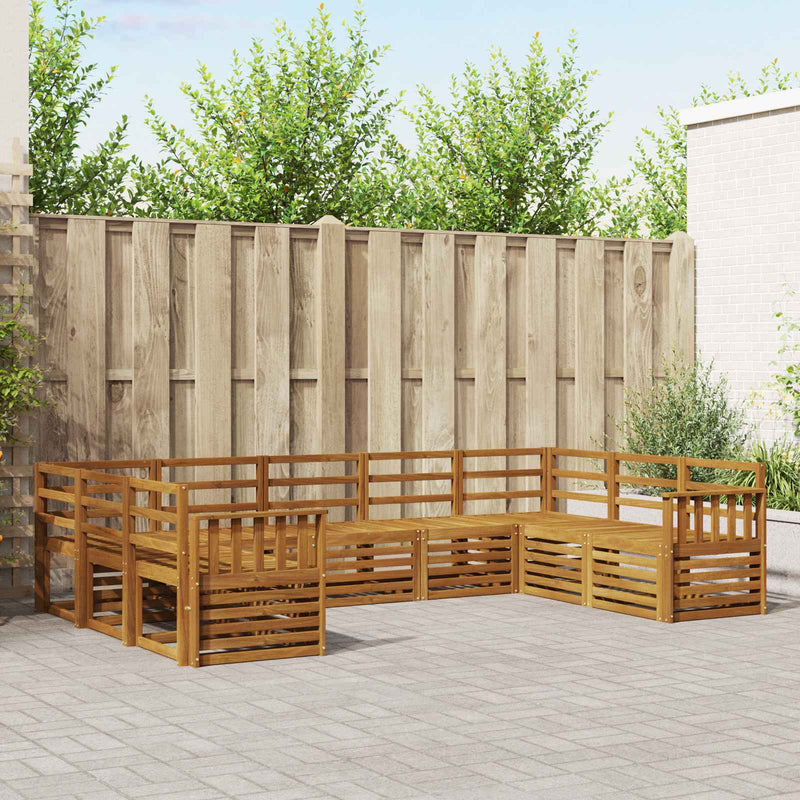 Set de canapele de exterior 9 buc. natural