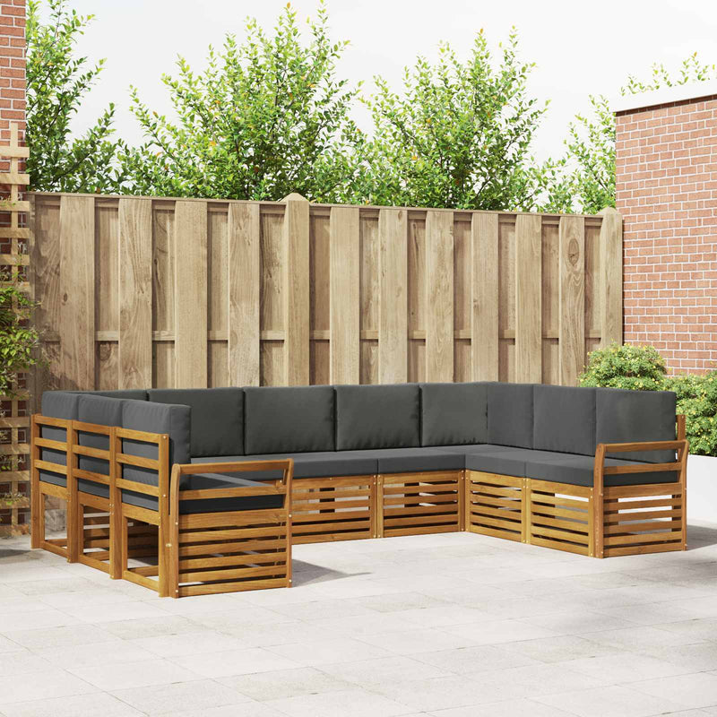 Set de canapele de exterior 9 buc. Natural și Antracit