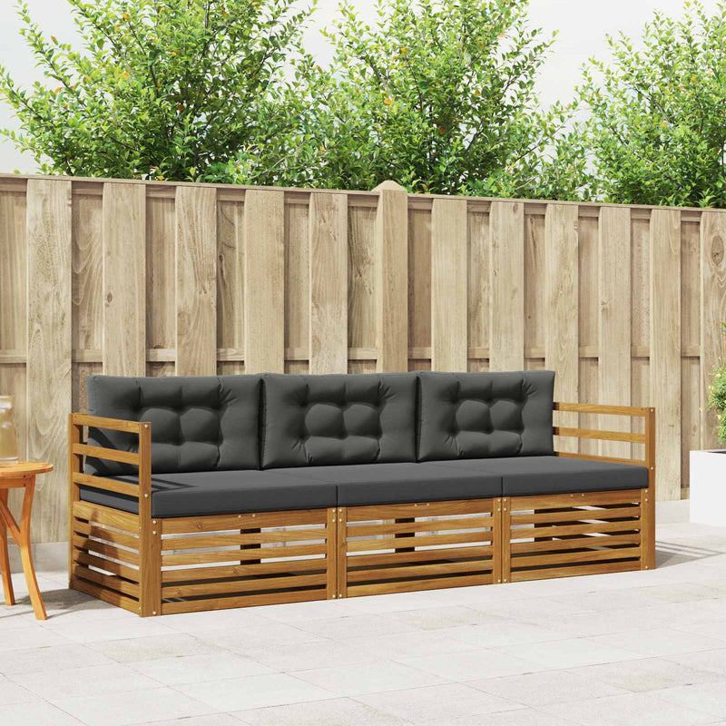 Set de canapele de exterior 3 buc. Natural și Antracit