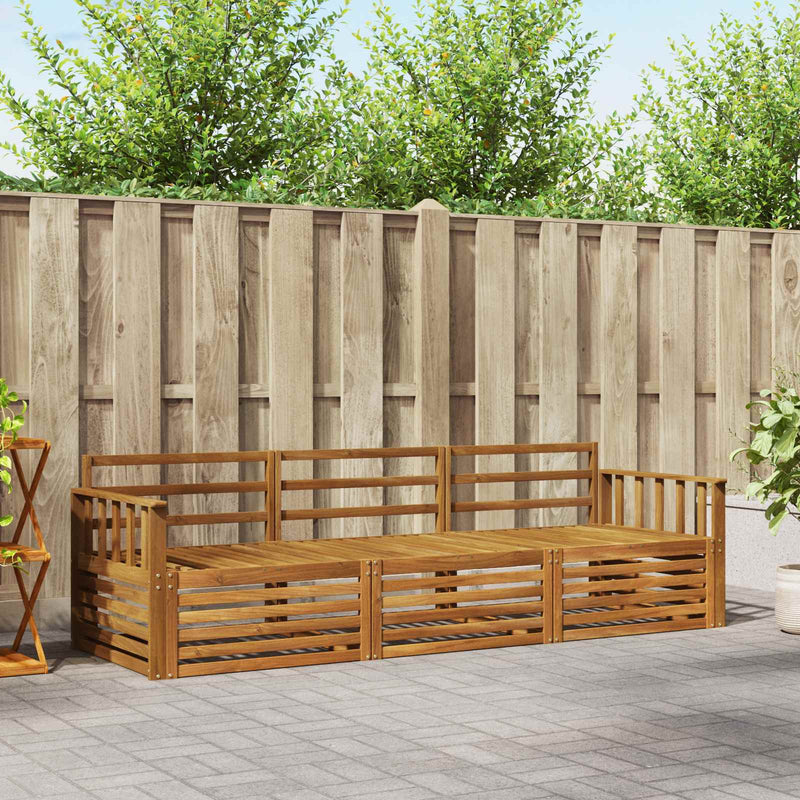 Set de canapele de exterior 3 buc. natural Lemn Solid de Acacia