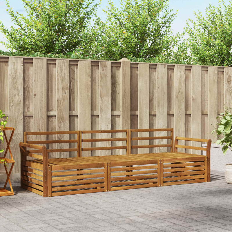 Set de canapele de exterior 3 buc. natural Lemn Solid de Acacia