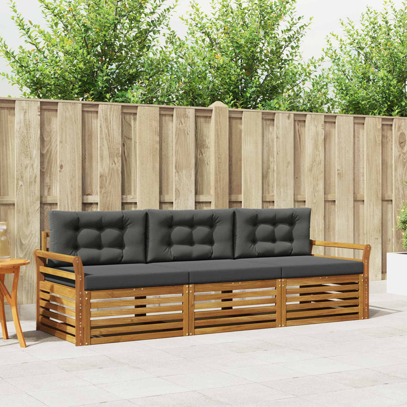 Set de canapele de exterior 3 buc. Natural și Antracit