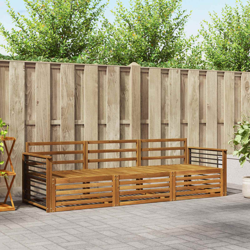 Set de canapele de exterior 3 buc. natural Lemn Solid de Acacia