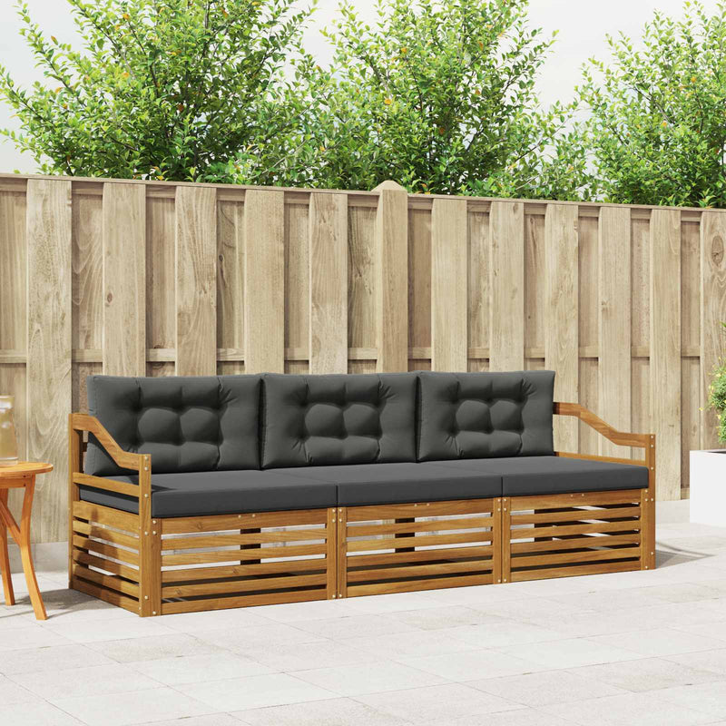 Set de canapele de exterior 3 buc. Natural și Antracit