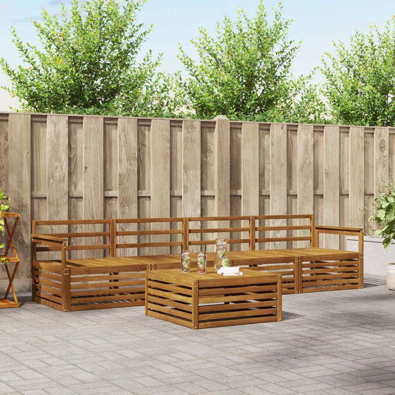 Set de canapele de exterior 5 buc. natural Lemn Solid de Acacia