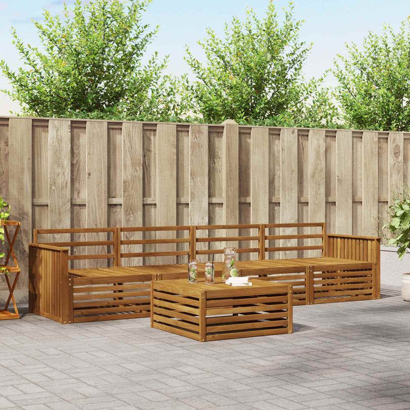 Set de canapele de exterior 5 buc. natural Lemn Solid de Acacia