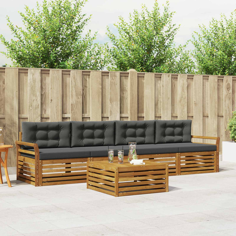 Set de canapele de exterior 5 buc. Natural și Antracit