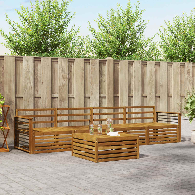 Set de canapele de exterior 5 buc. natural Lemn Solid de Acacia