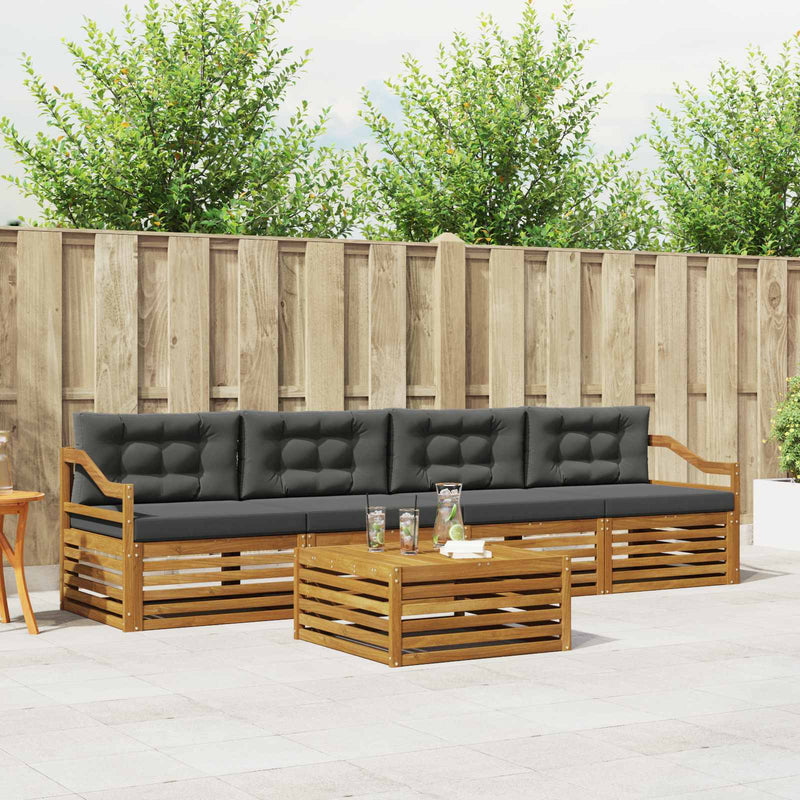 Set de canapele de exterior 5 buc. Natural și Antracit