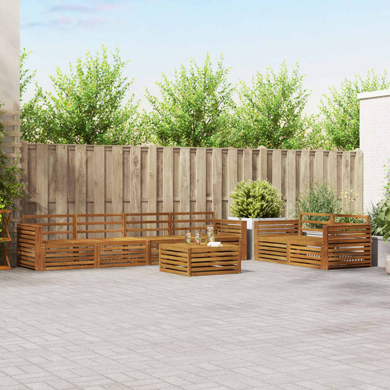 Set de canapele de exterior 7 buc. natural Lemn Solid de Acacia