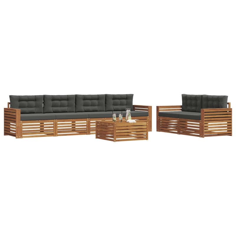 Set de canapele de exterior 7 buc. Natural și Antracit