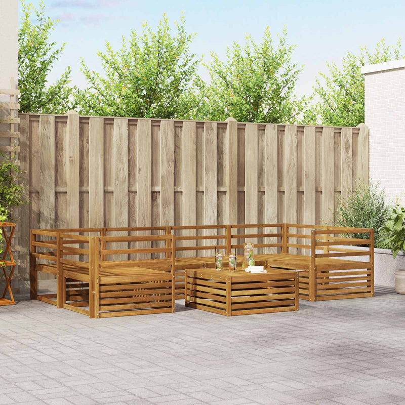 Set de canapele de exterior 7 buc. natural Lemn Solid de Acacia