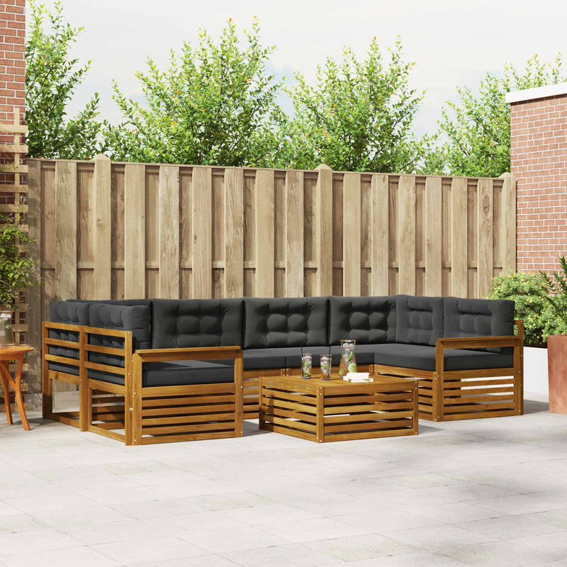 Set de canapele de exterior 7 buc. Natural și Antracit