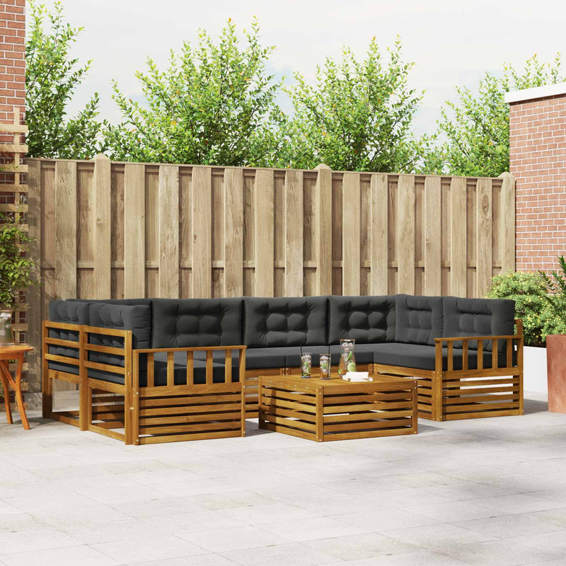 Set de canapele de exterior 7 buc. Natural și Antracit