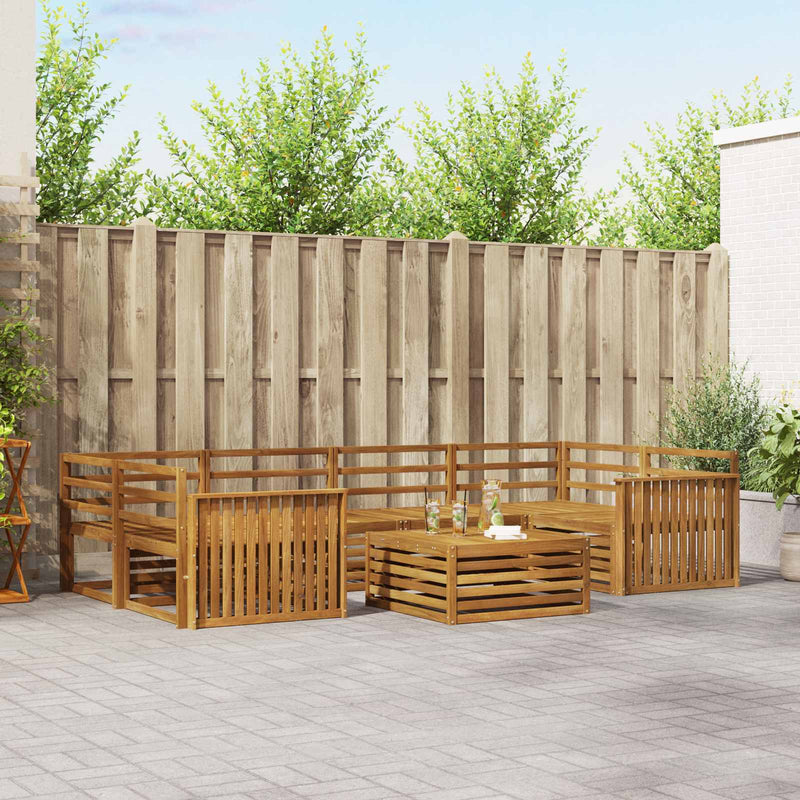 Set de canapele de exterior 7 buc. natural Lemn Solid de Acacia