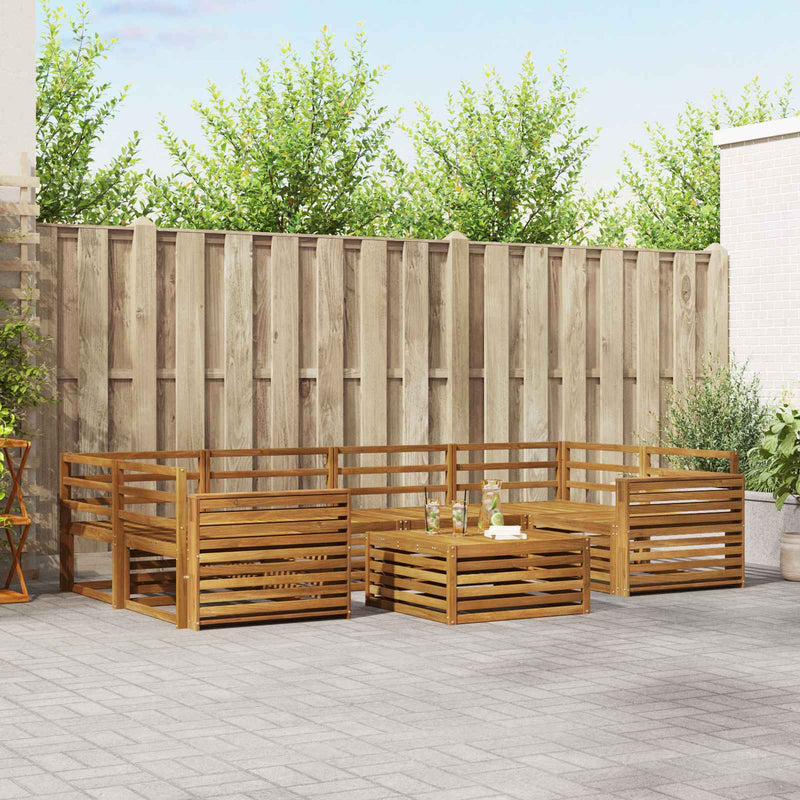 Set de canapele de exterior 7 buc. natural Lemn Solid de Acacia
