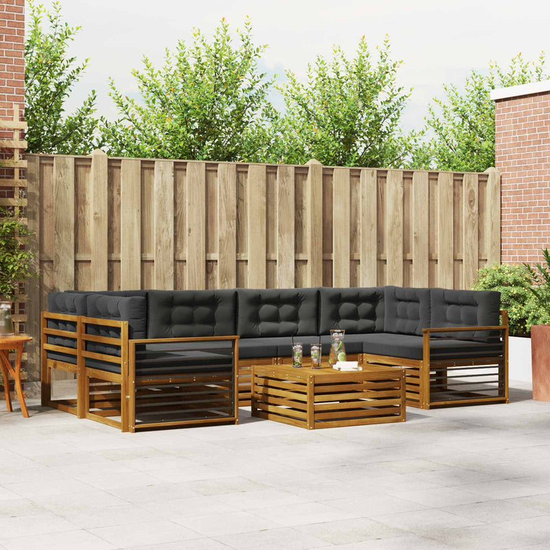 Set de canapele de exterior 7 buc. Natural și Antracit