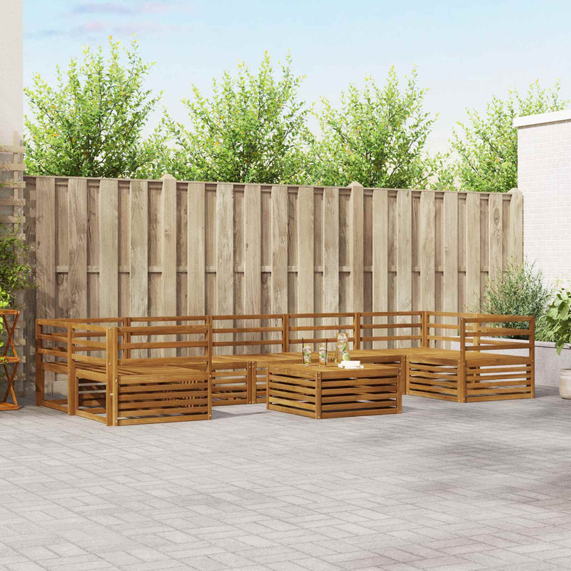 Set de canapele de exterior 8 buc. natural Lemn Solid de Acacia