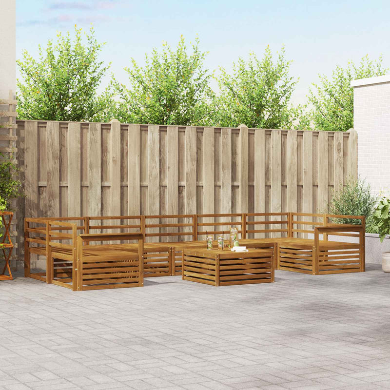 Set de canapele de exterior 8 buc. natural Lemn Solid de Acacia