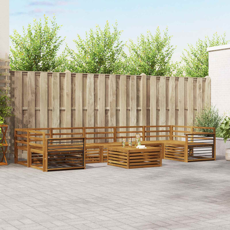 Set de canapele de exterior 8 buc. natural Lemn Solid de Acacia