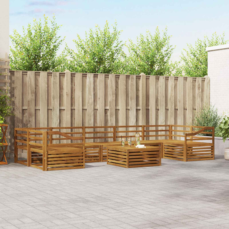 Set de canapele de exterior 8 buc. natural Lemn Solid de Acacia