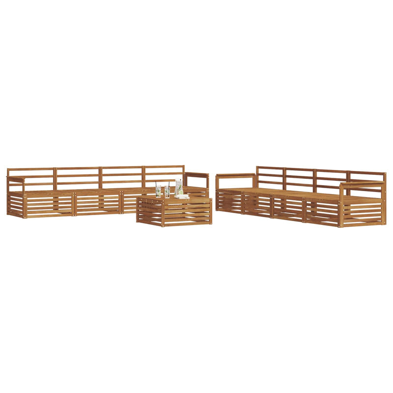 Set de canapele de exterior 9 buc. natural Lemn Solid de Acacia