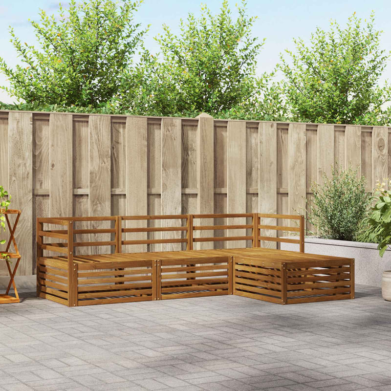 Set de canapele de exterior 4 buc. natural Lemn Solid de Acacia