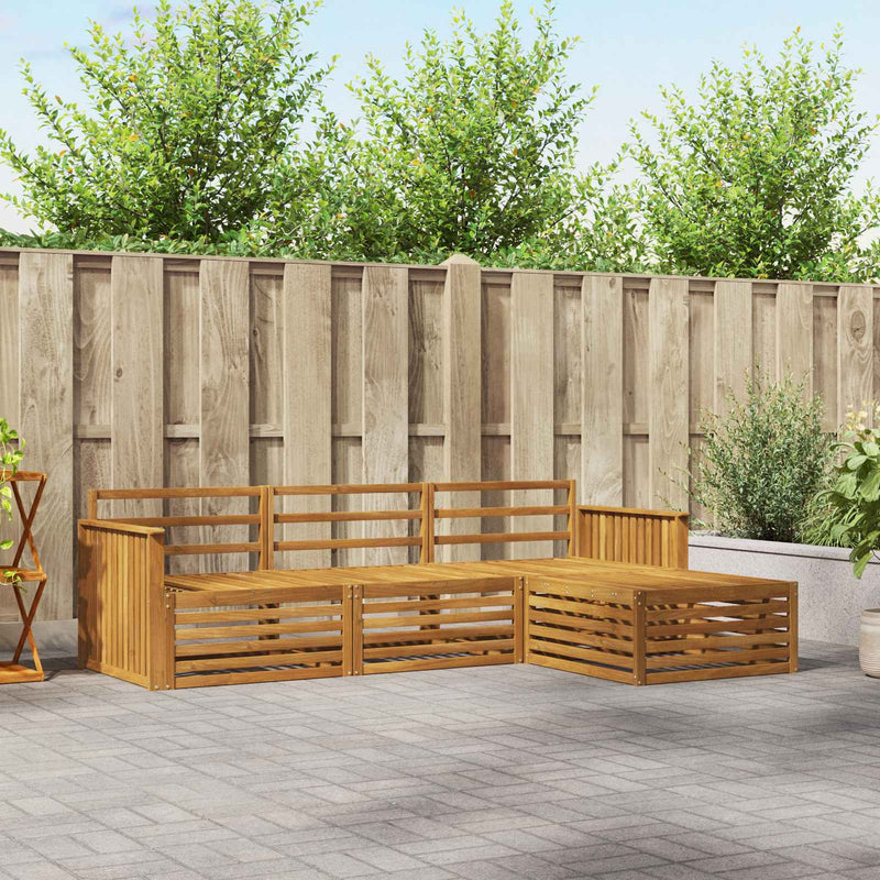 Set de canapele de exterior 4 buc. natural Lemn Solid de Acacia