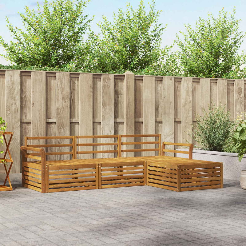 Set de canapele de exterior 4 buc. natural Lemn Solid de Acacia