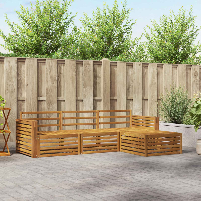 Set de canapele de exterior 4 buc. natural Lemn Solid de Acacia