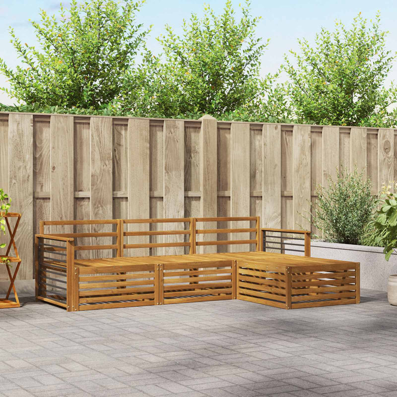 Set de canapele de exterior 4 buc. natural Lemn Solid de Acacia