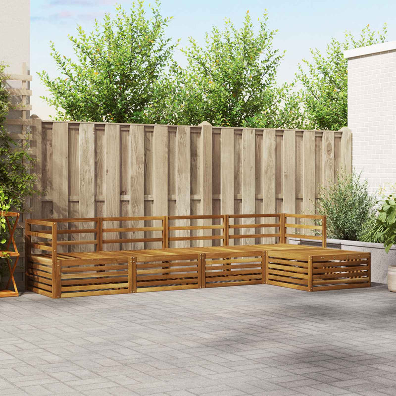 Set de canapele de exterior 5 buc. natural Lemn Solid de Acacia