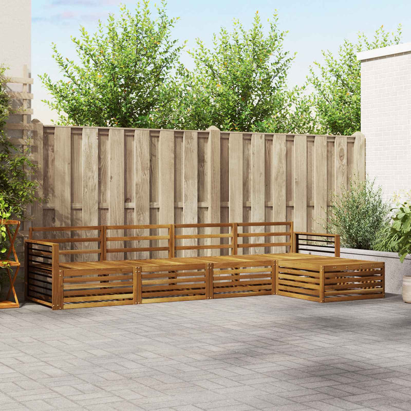 Set de canapele de exterior 5 buc. natural Lemn Solid de Acacia