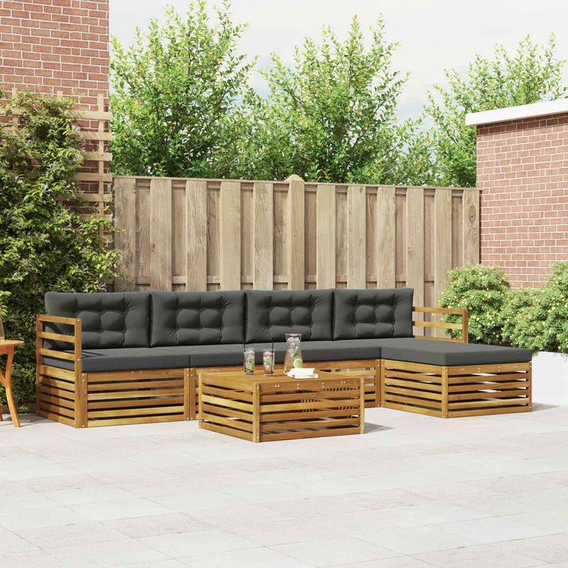 Set de canapele de exterior 6 buc. Natural și Antracit