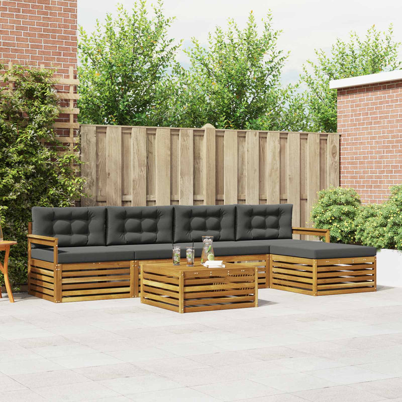 Set de canapele de exterior 6 buc. Natural și Antracit