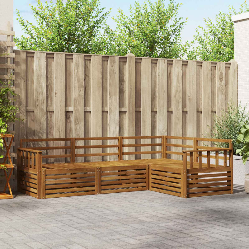 Set de canapele de exterior 4 buc. natural Lemn Solid de Acacia