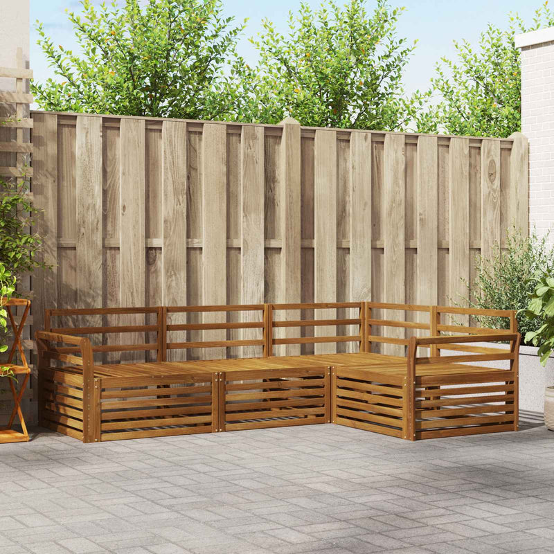 Set de canapele de exterior 4 buc. natural Lemn Solid de Acacia