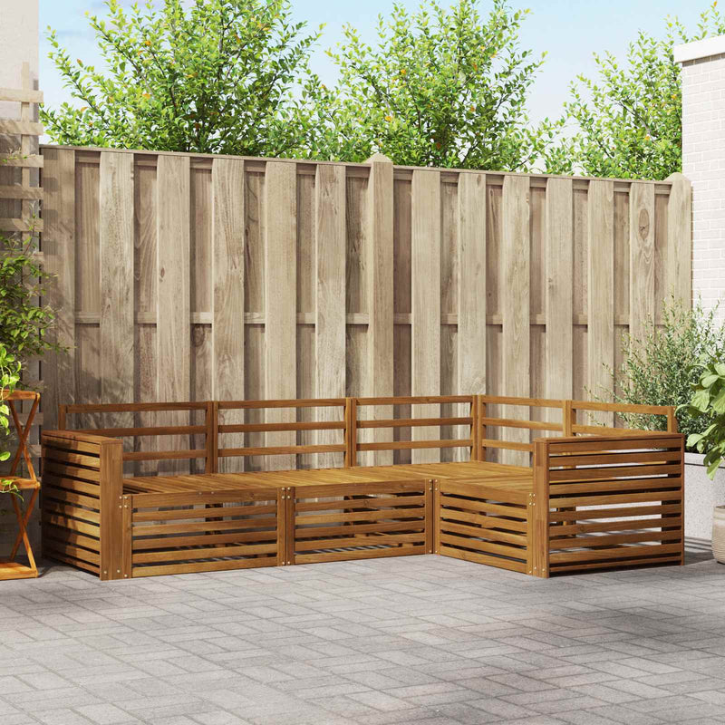 Set de canapele de exterior 4 buc. natural Lemn Solid de Acacia