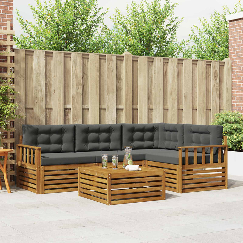 Set de canapele de exterior 5 buc. Natural și Antracit