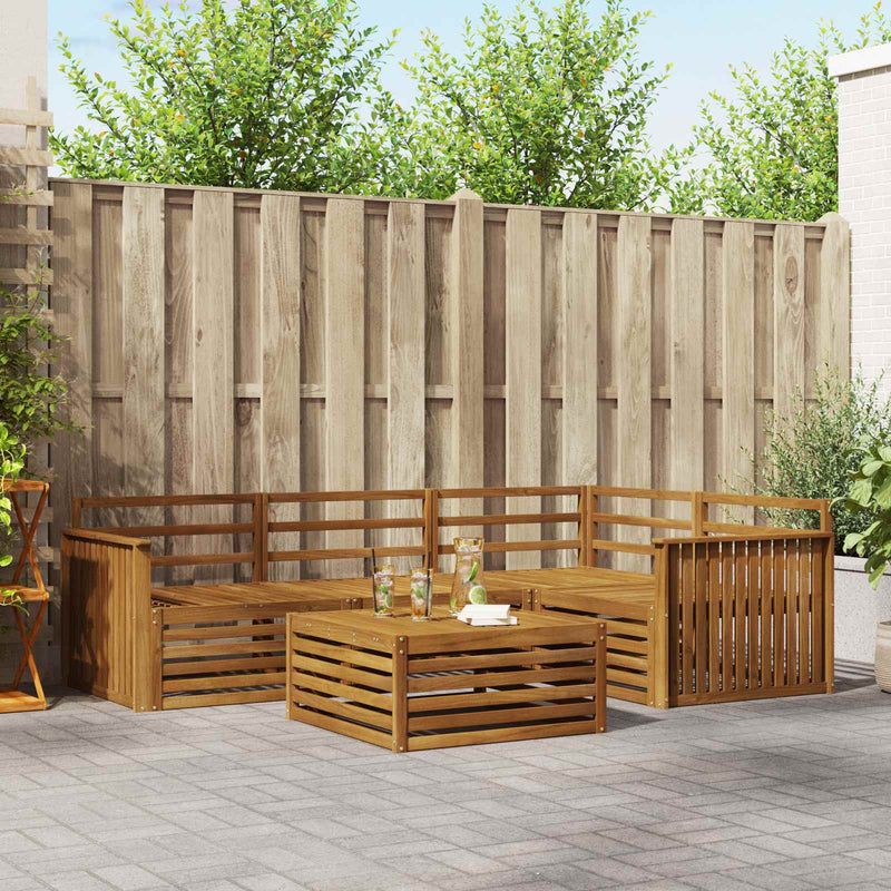 Set de canapele de exterior 5 buc. natural Lemn Solid de Acacia