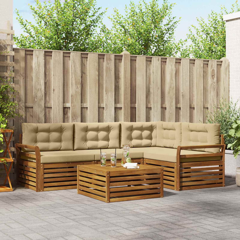 Set de canapele de exterior 5 buc. Natural și Bej