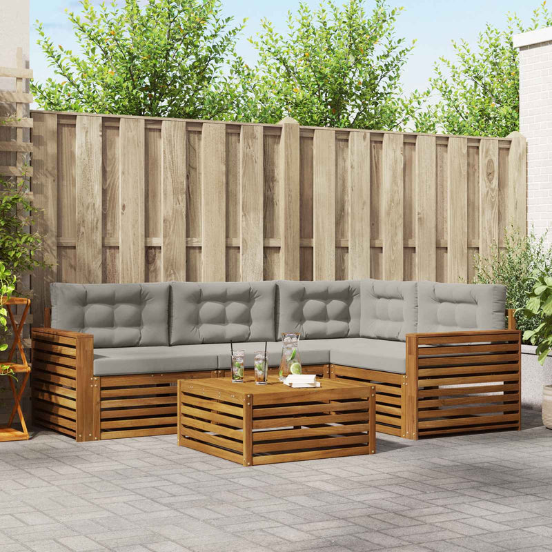 Set de canapele de exterior 5 buc. Gri natural și deschis