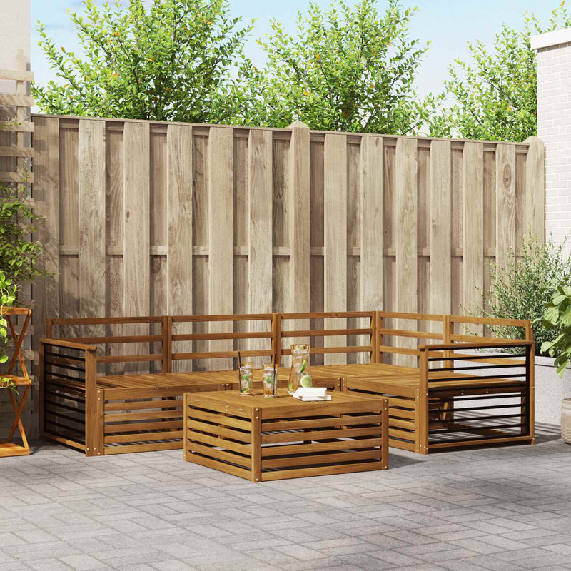 Set de canapele de exterior 5 buc. natural Lemn Solid de Acacia