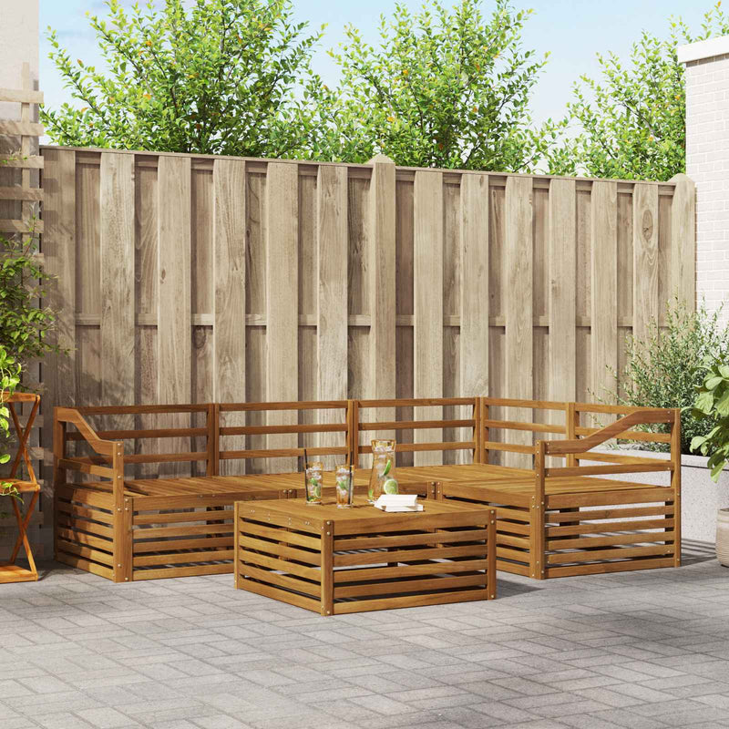 Set de canapele de exterior 5 buc. natural Lemn Solid de Acacia