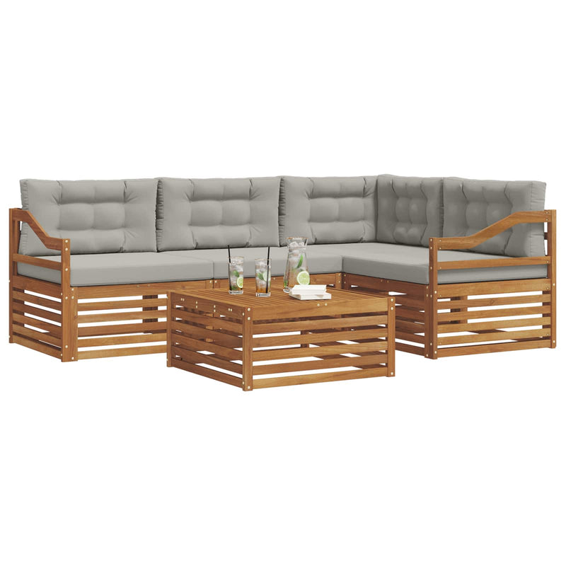Set de canapele de exterior 5 buc. Gri natural și deschis