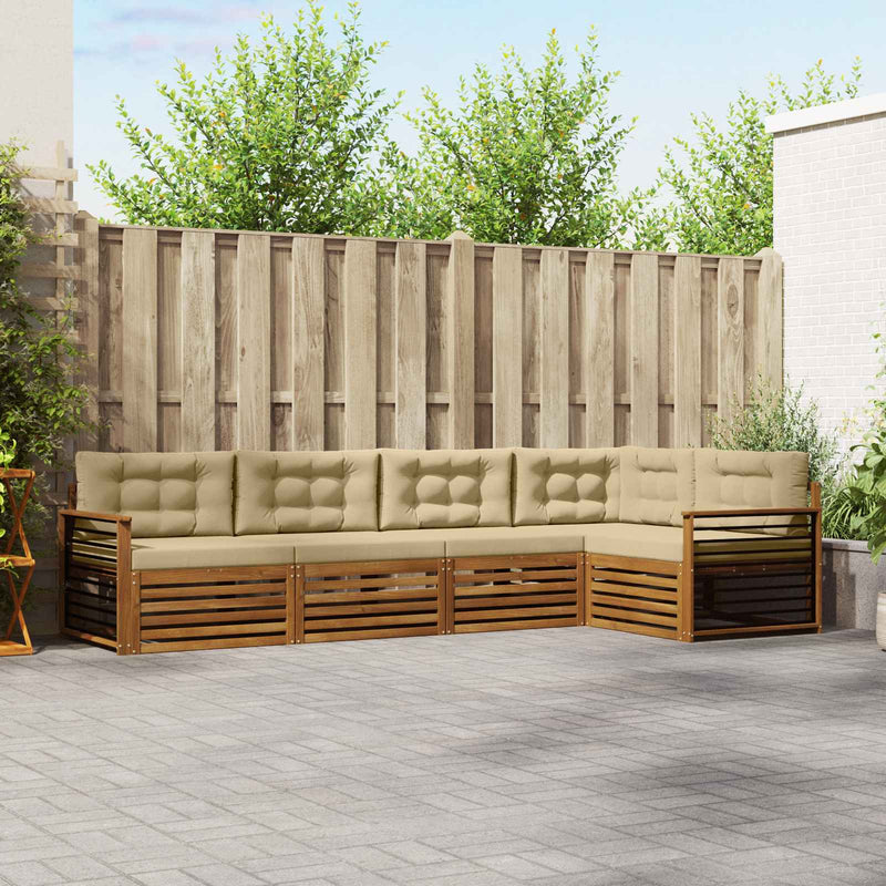 Set de canapele de exterior 5 buc. Natural și Bej