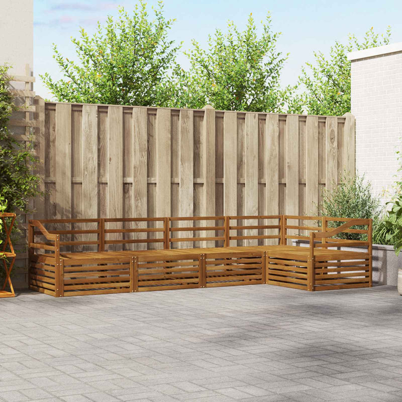 Set de canapele de exterior 5 buc. natural