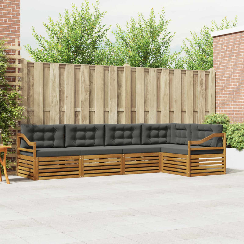 Set de canapele de exterior 5 buc. Natural și Antracit